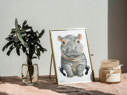 Hippo Keepsake Print