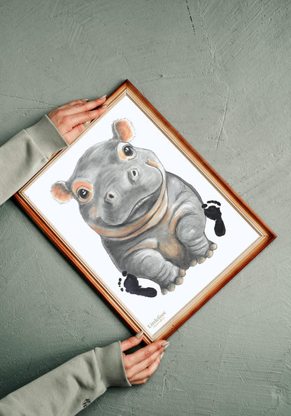 Hippo Keepsake Print