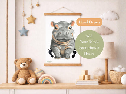 Hippo Keepsake Print
