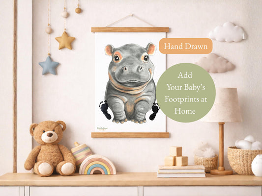 Hippo Keepsake Print